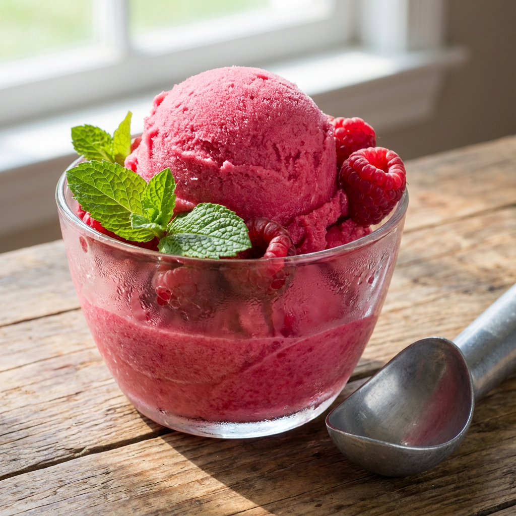 Easy Raspberry Sorbet: 3-Ingredient, No-Churn Summer Perfection