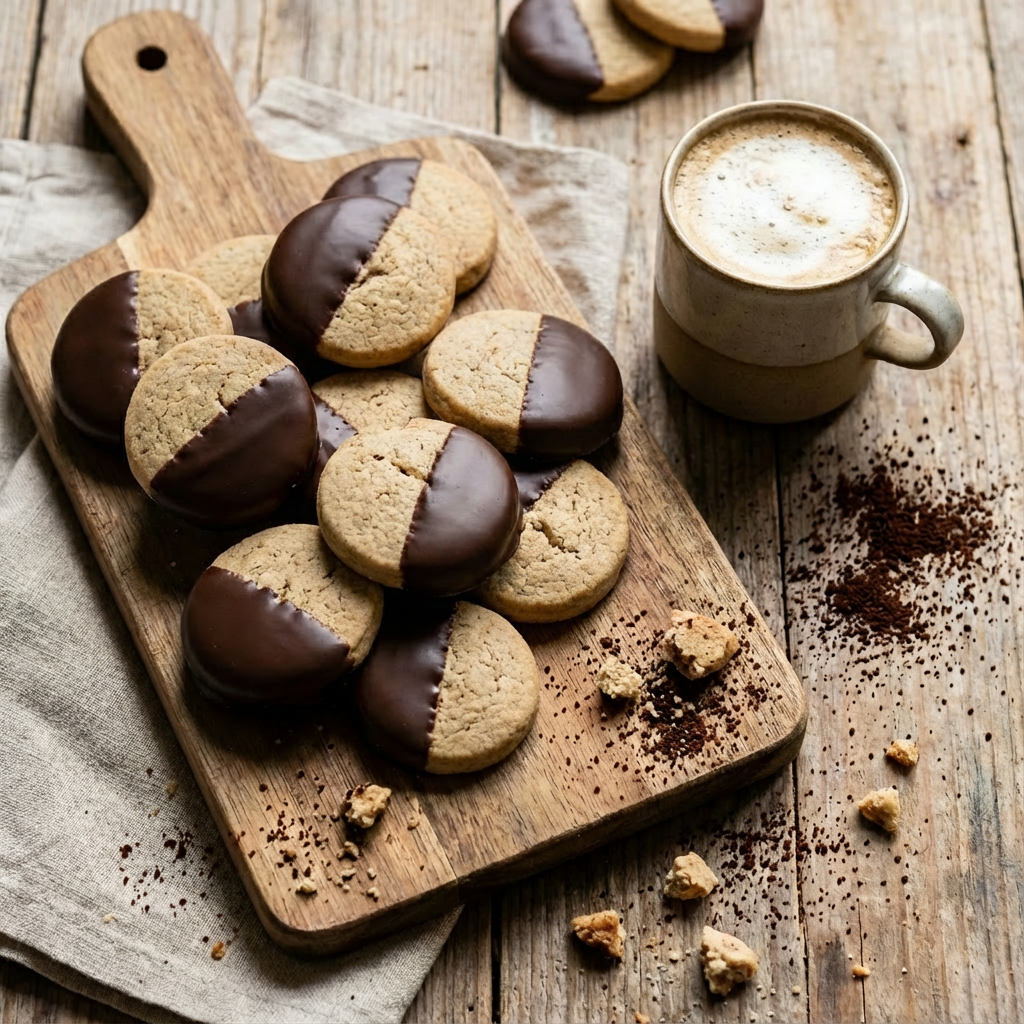 Cappuccino Cookies: Espresso-Infused, Buttery & Dipped in Chocolate