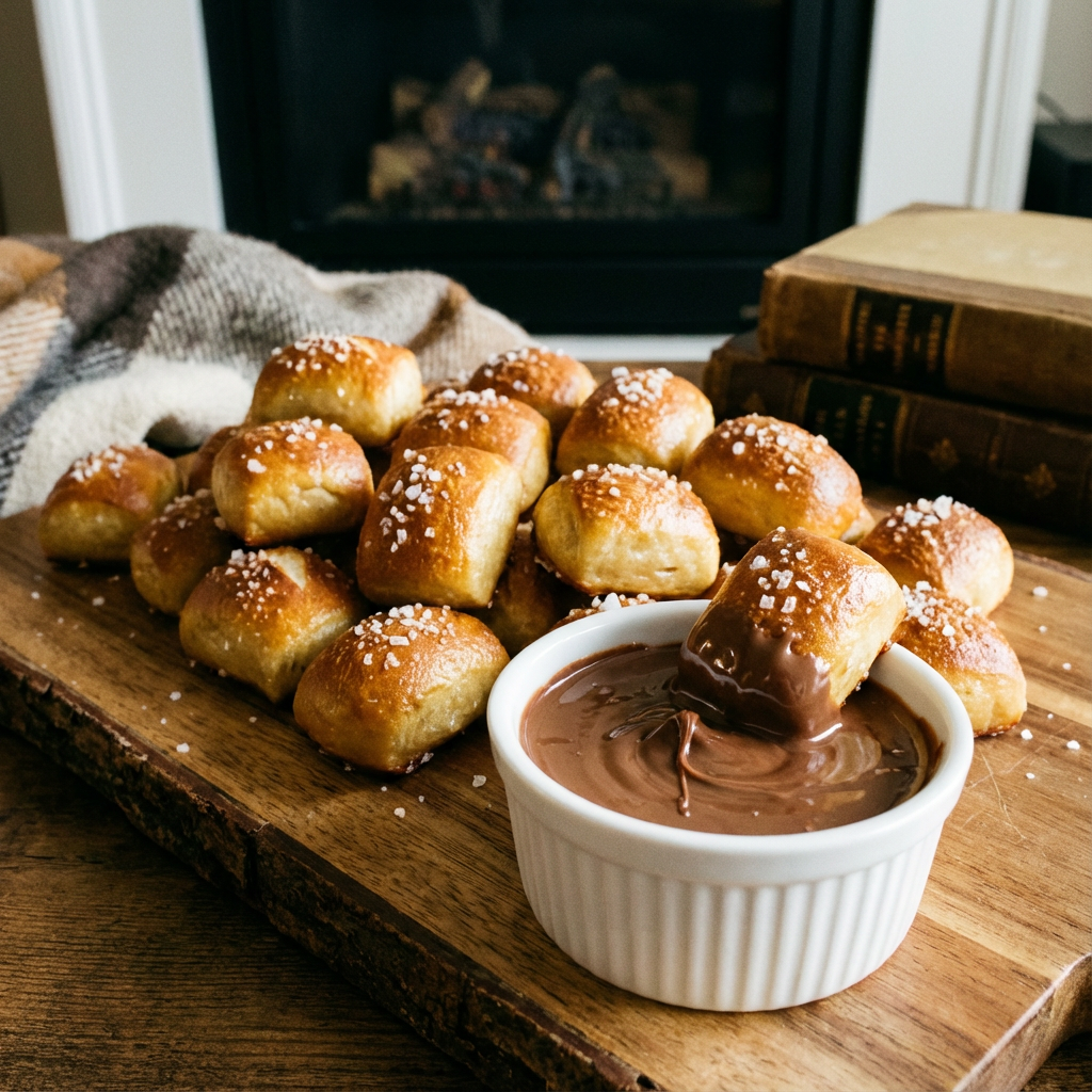 Soft Pretzel Bites with Warm Nutella Dipping Sauce