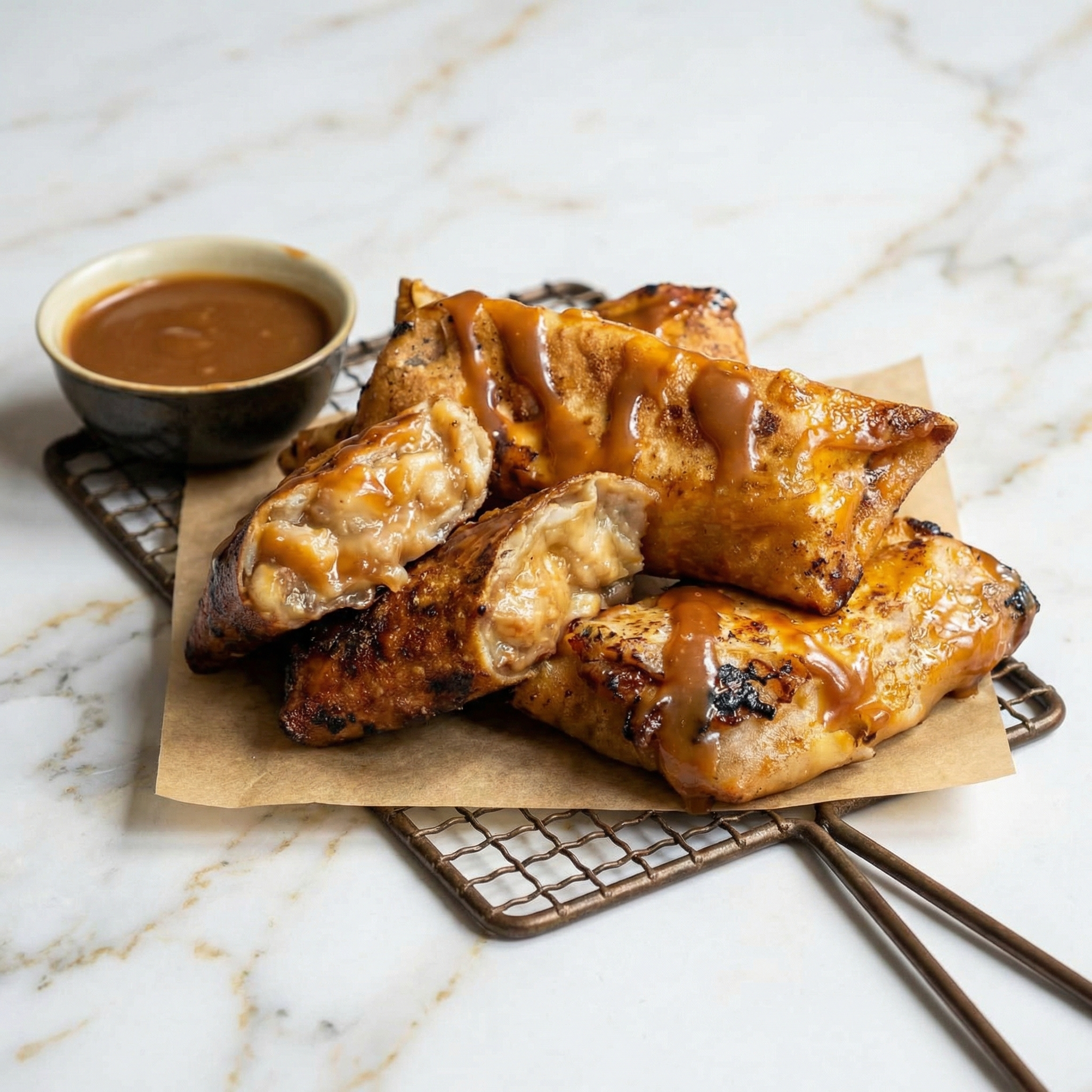 Crispy, Gooey, and Decadent: Banana Egg Rolls with Salted Caramel