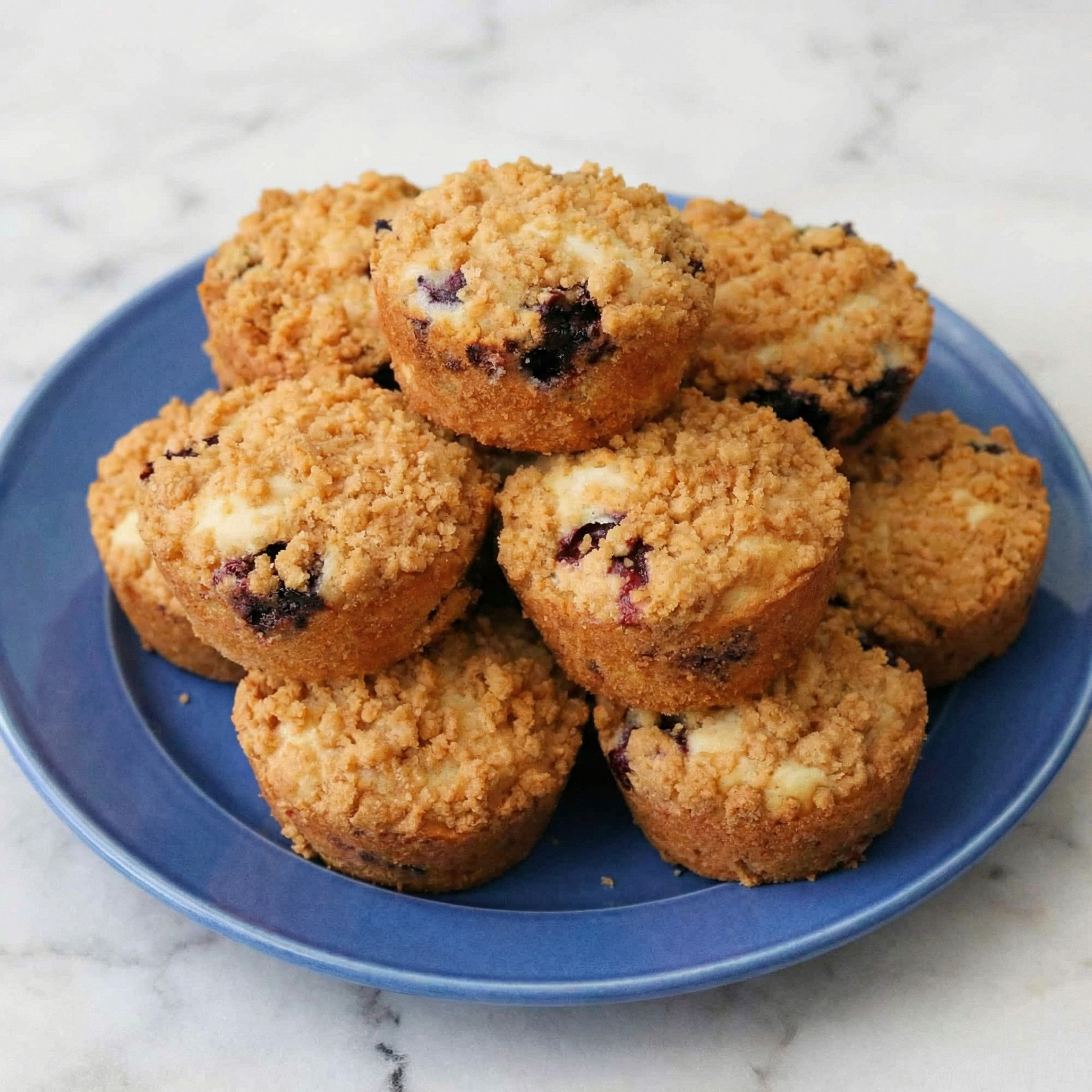 Bakery-Style Bliss: Irresistible Blueberry Cheesecake Muffins with a Creamy Surprise