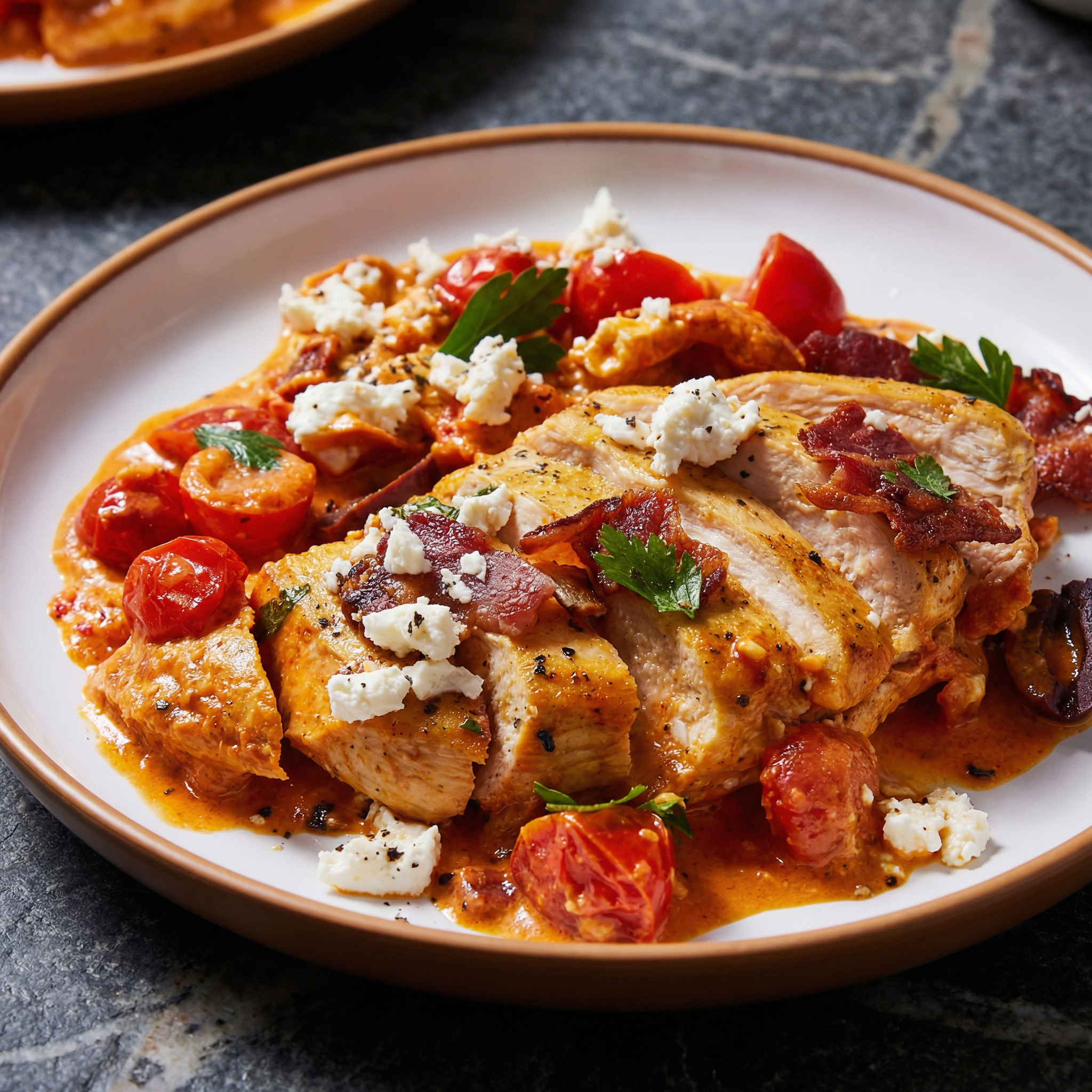 Creamy Feta & Tomato Chicken: A One-Skillet Mediterranean Dream