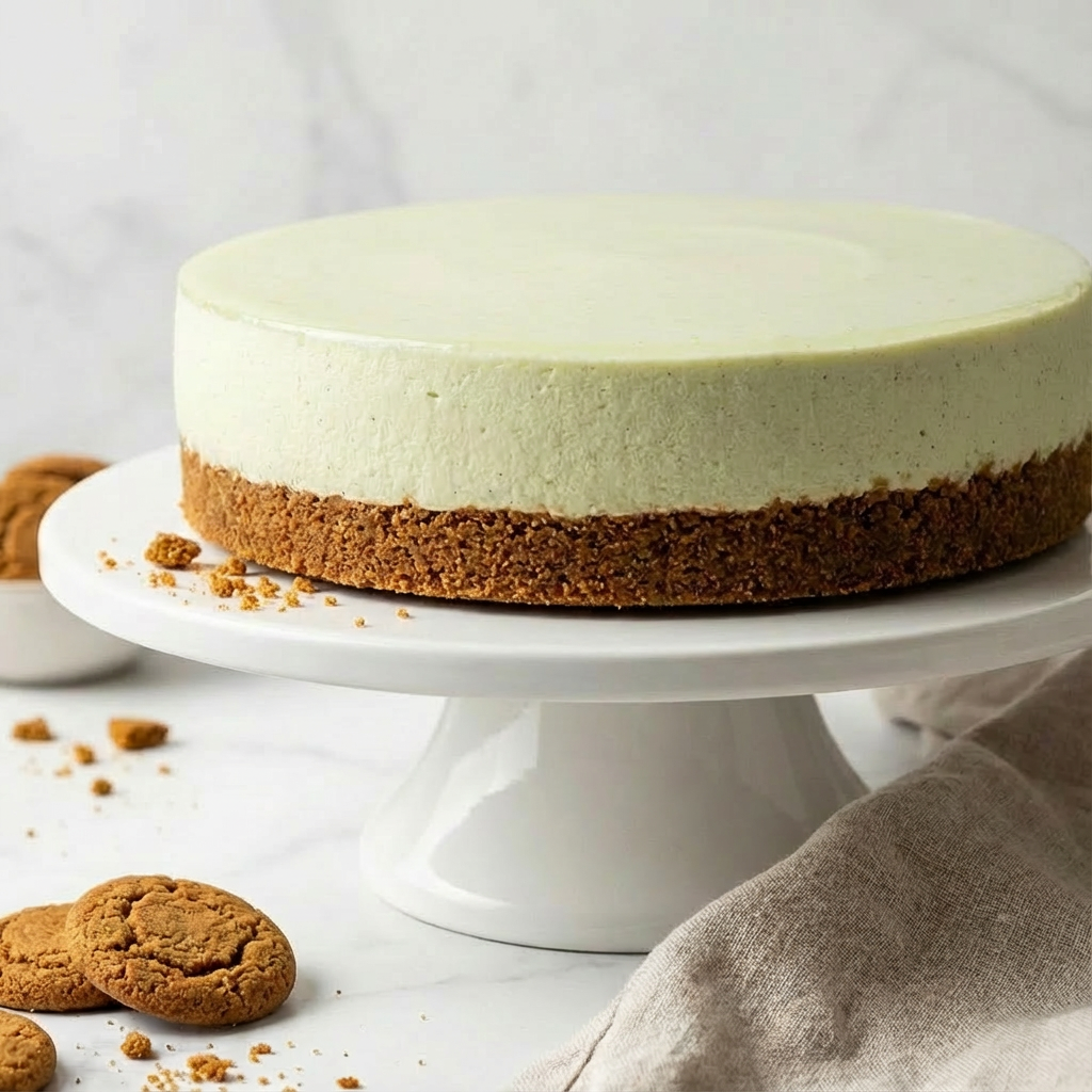 No-Bake Lime Mousse Torte with a Gingersnap Crust
