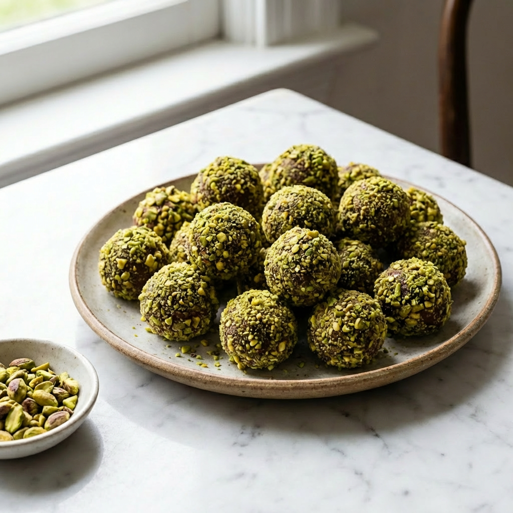 Pistachio and White Chocolate Truffles