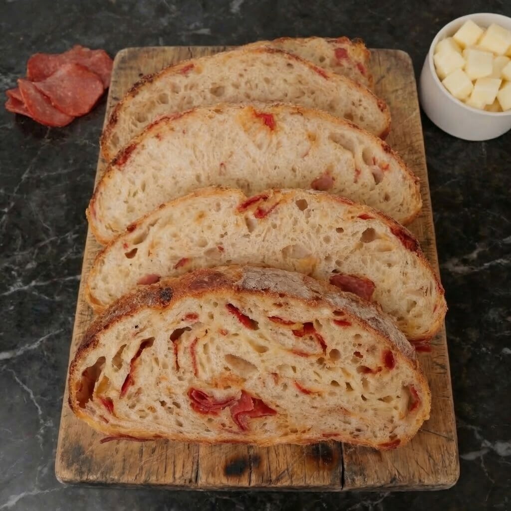 Pepperoni Pizza Sourdough: All the Flavors of Pizza in Bread Form