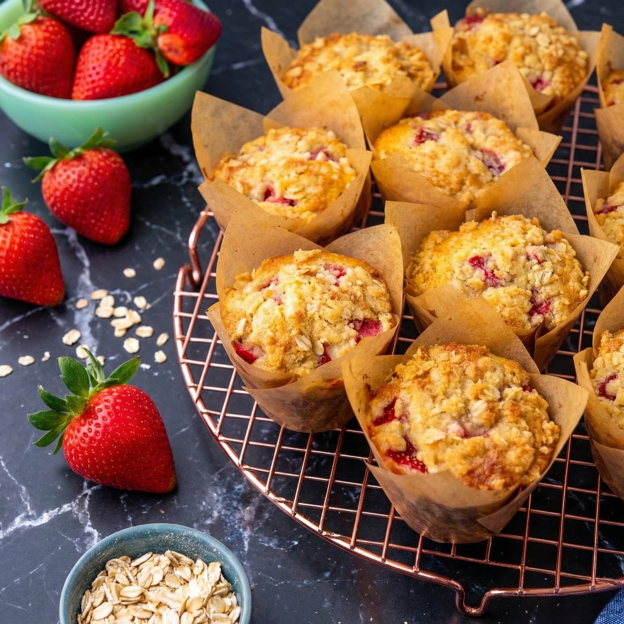 Sourdough Strawberry Cheesecake Muffins